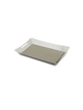 Tablett 6 mit Griff aus Leder