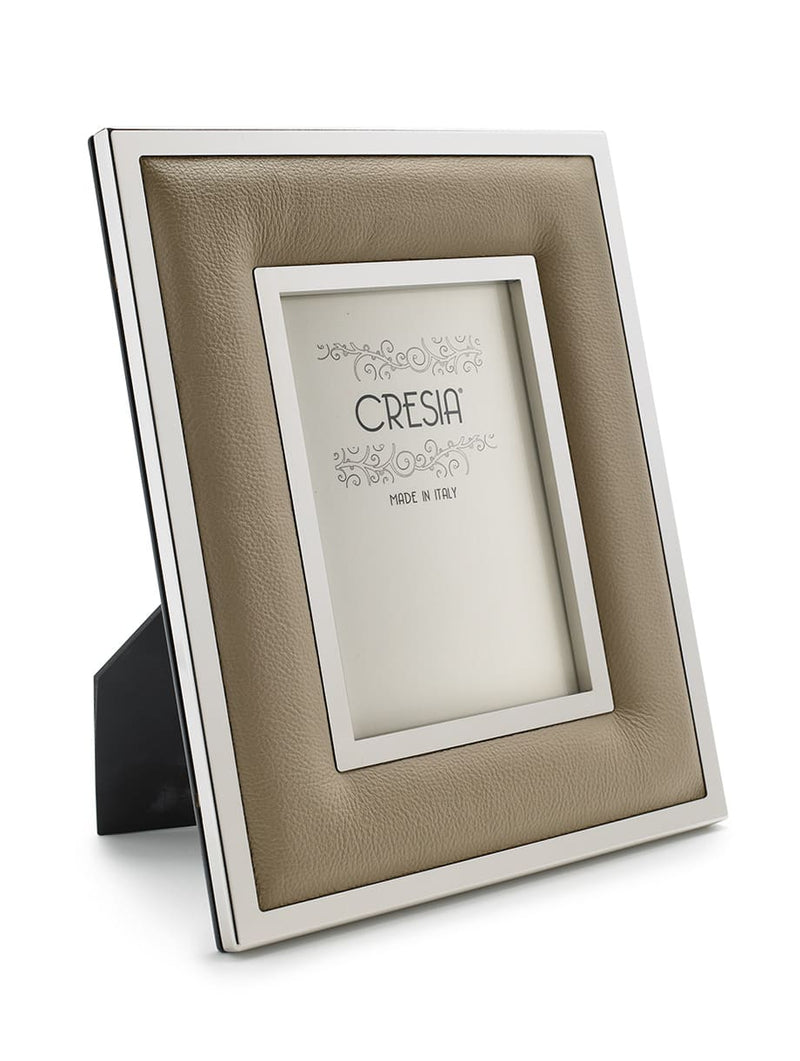 Portafoto in pelle beige