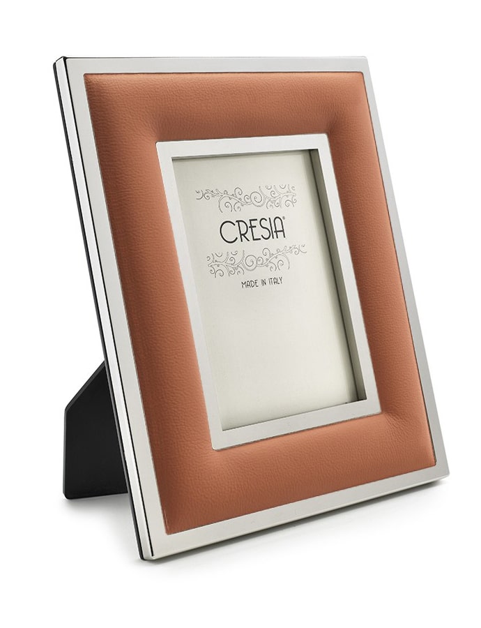 Portafoto in pelle terracotta