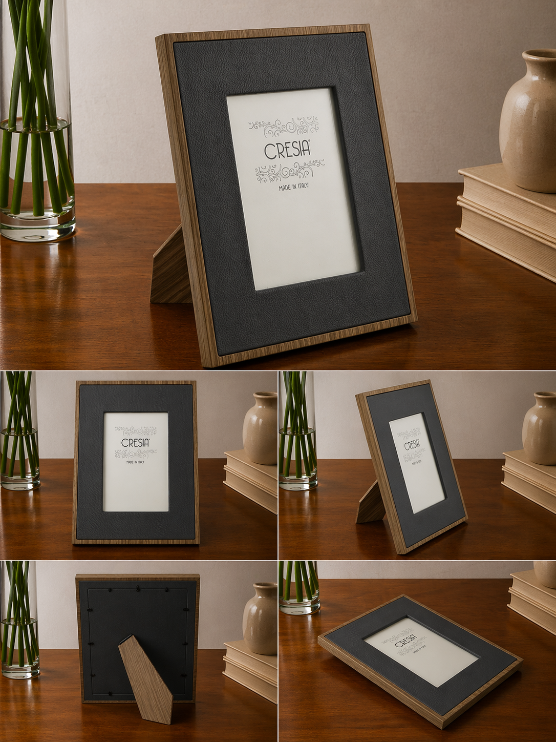 Fotorahmen aus Holz und Leder